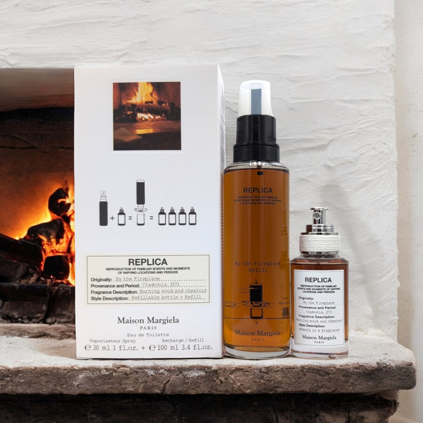 RÉPLICA Junto a la Chimenea - Botella Recargable + Recambio