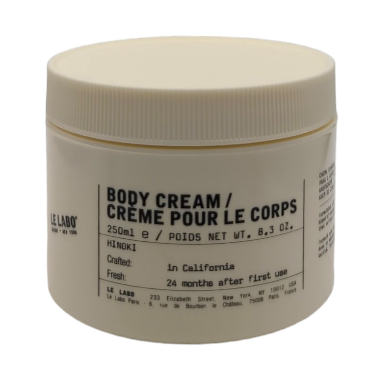 Le Labo Body Cream - HINOKI 8.3 oz / 250 ml