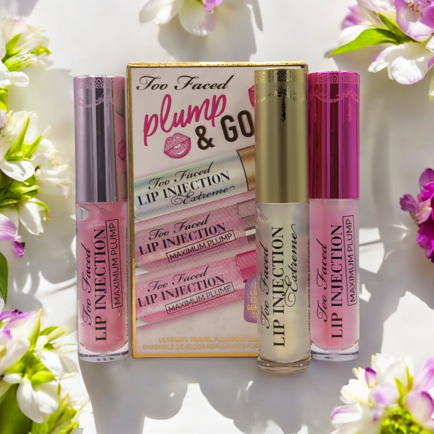 Too Faced Plump and Go Ultimate Travel Juego de brillos voluminizadores