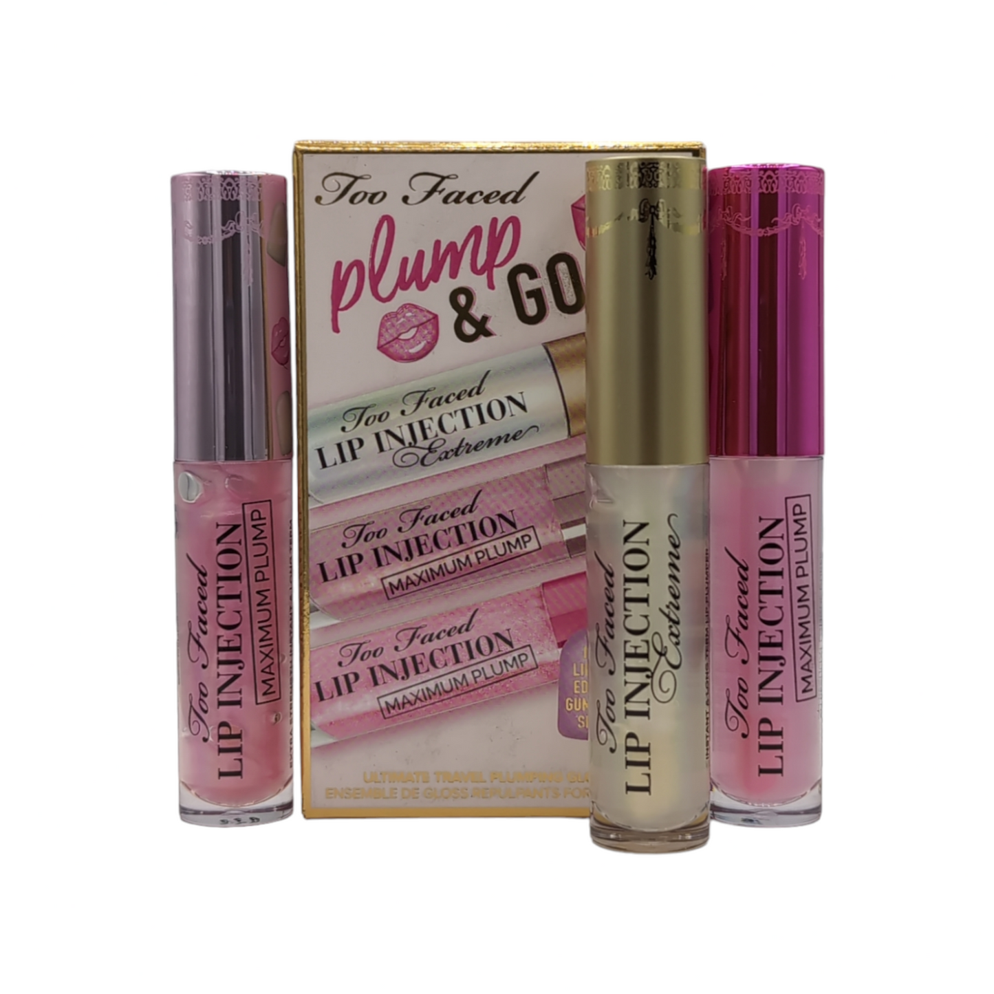 Too Faced Plump and Go Ultimate Travel Juego de brillos voluminizadores